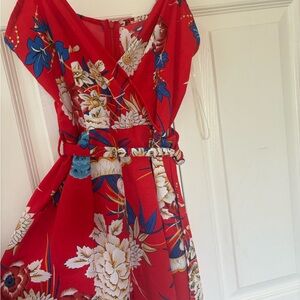 Floral Red romper